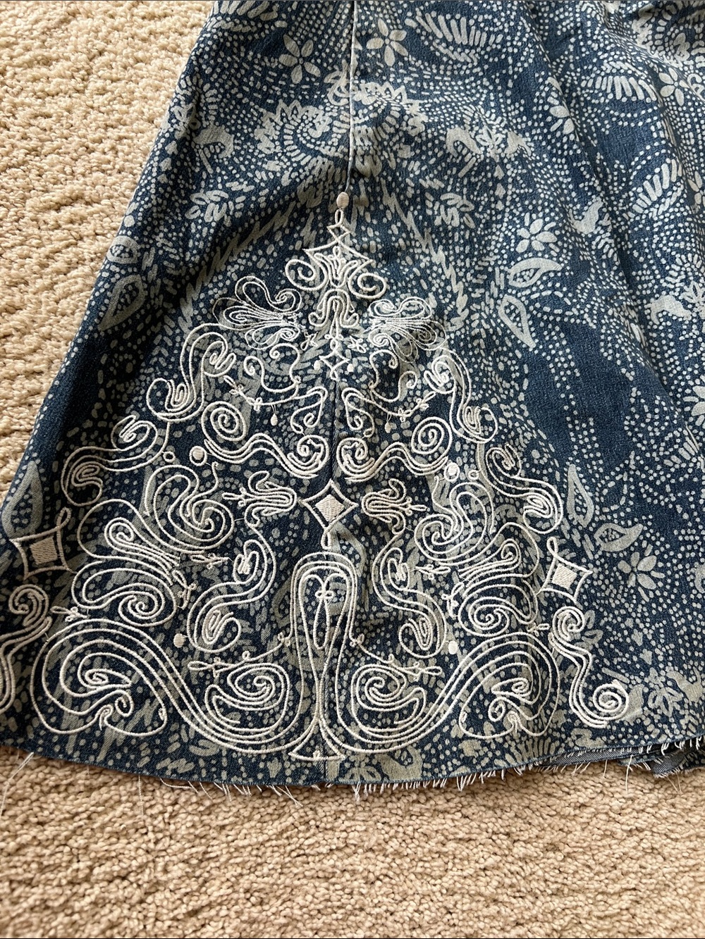 Free People Rich Blue Floral Print Jeans - Picture 4 of 8